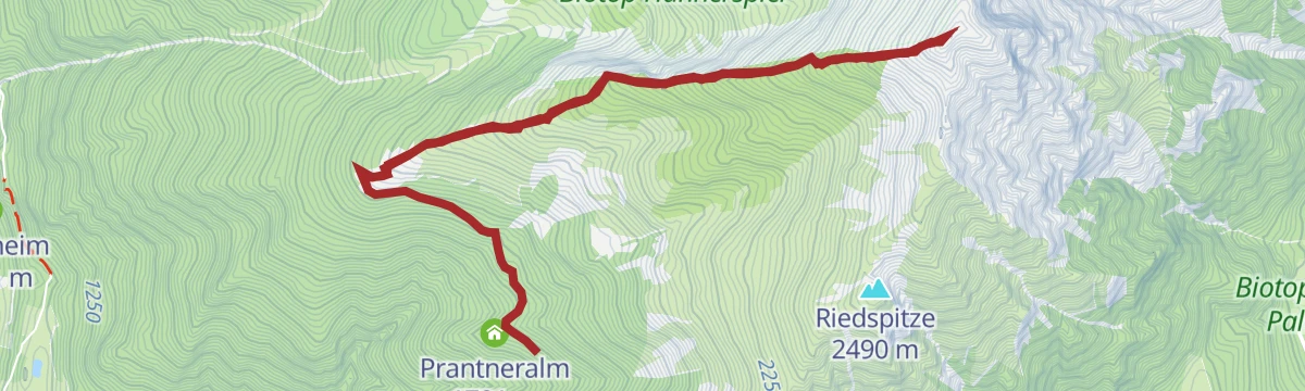 Route map: Alpine Tour to the Weißspitze peak